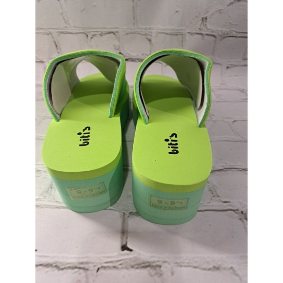 BITIS Super cool lightweight LIME green platform sandals NEW‎ - Picture 5 of 6